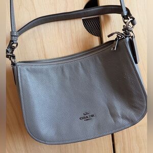Coach Charcoal Leather Shoulder Bag